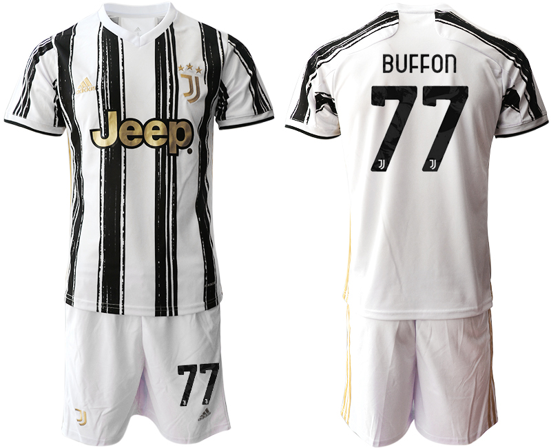 Men 2020-2021 club Juventus home #77 white black Soccer Jerseys->customized soccer jersey->Custom Jersey